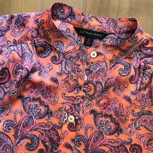 346 Brooks Brothers Coral Paisley Tank Blouse